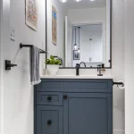 Moody Coastal Powder Room & Hallway Storage Refresh